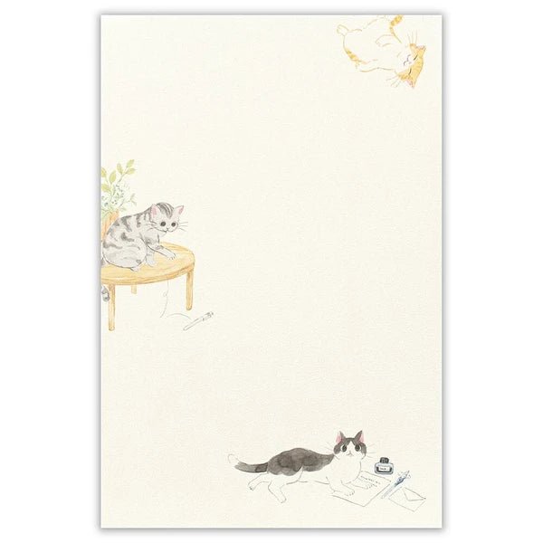 Papier à lettres japonais | Nekorobi | Chats à la Maison - NB Co Ltd - millenotes