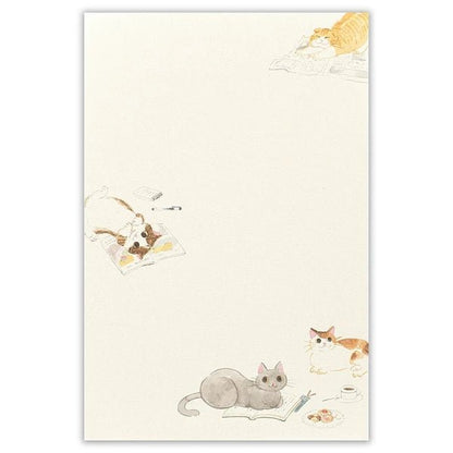 Papier à lettres japonais | Nekorobi | Chats à la Maison - NB Co Ltd - millenotes