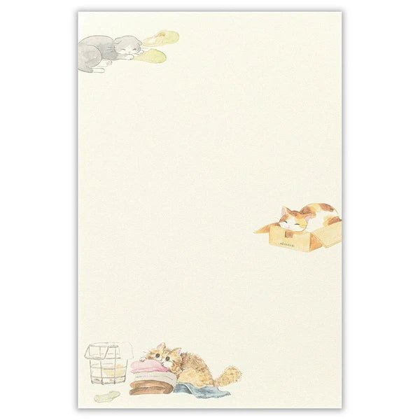 Papier à lettres japonais | Nekorobi | Chats à la Maison - NB Co Ltd - millenotes