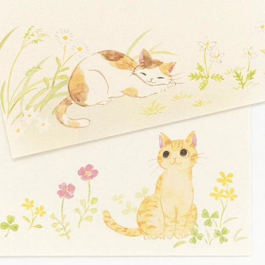 Papier à lettres japonais | Nekorobi | Chats à l’Extérieur - NB Co Ltd - millenotes
