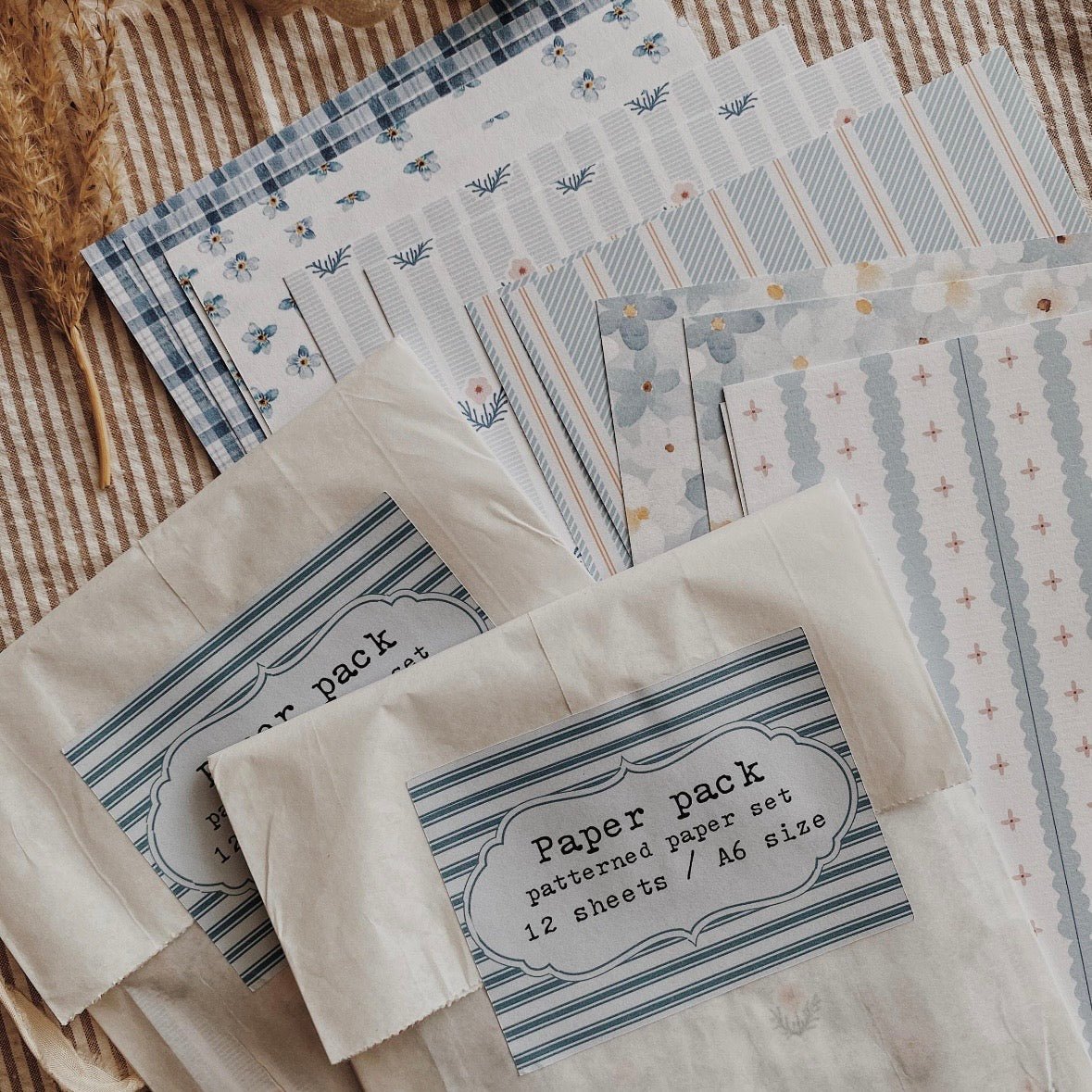 Papier Décoratif | 12 Feuilles A6 | Bleu Mix - albumlovehandmade - millenotes