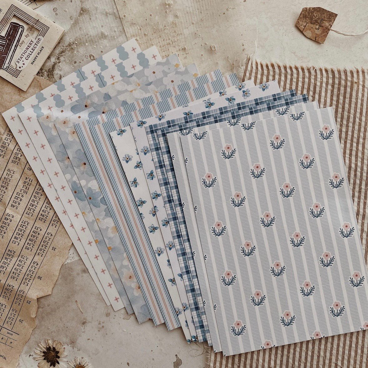 Papier Décoratif | 12 Feuilles A6 | Bleu Mix - albumlovehandmade - millenotes