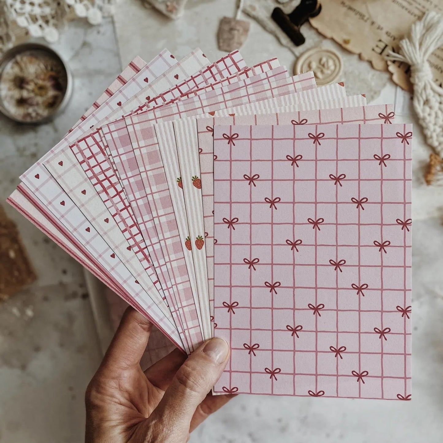 Papier Décoratif | 12 Feuilles A6 | Rose Mix - albumlovehandmade - millenotes