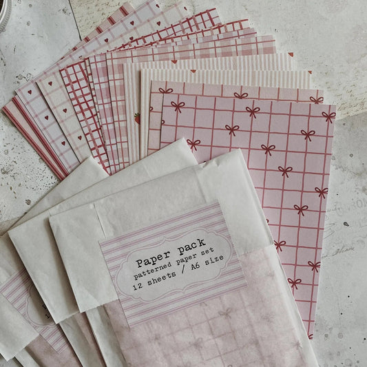 Papier Décoratif | 12 Feuilles A6 | Rose Mix - albumlovehandmade - millenotes