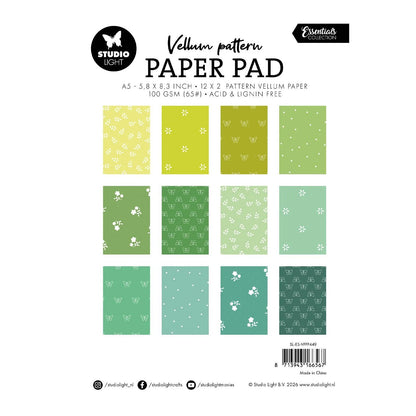 Papier Décoratif | Bloc de papier calque créatif pour journaling - Studio Light - Vert - millenotes