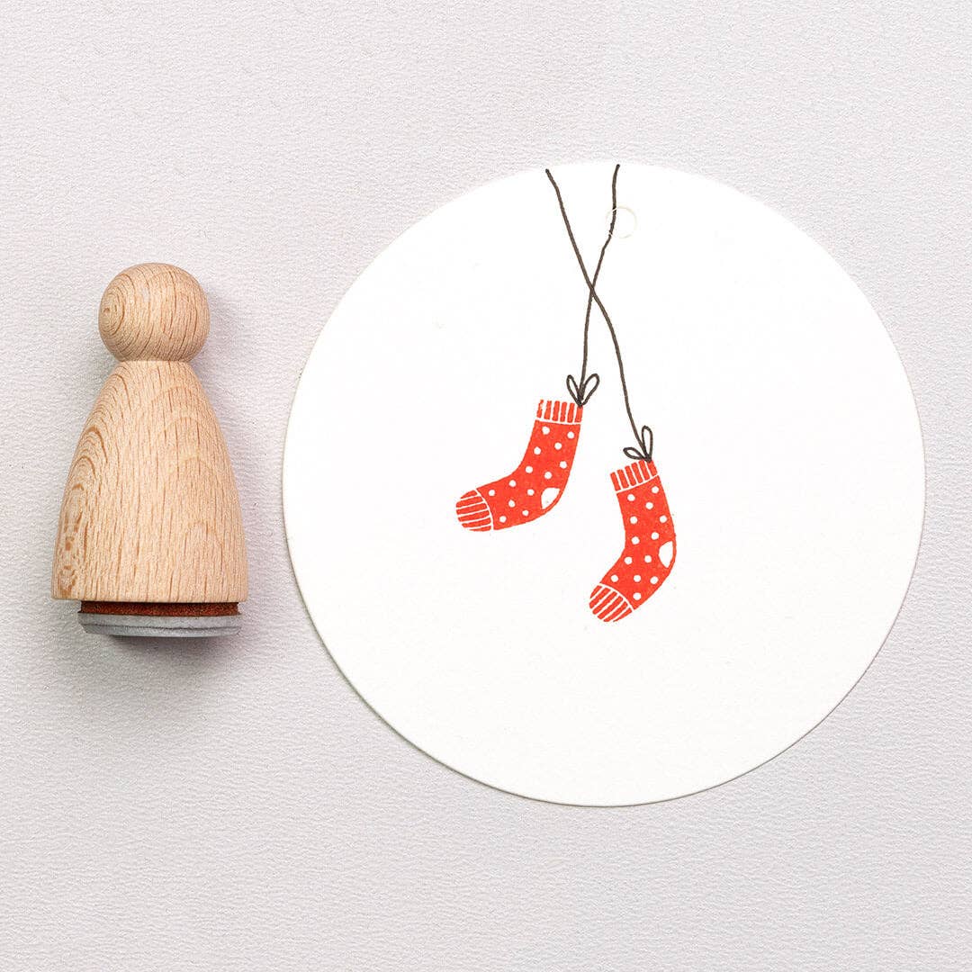 Perlenfischer | Tampon en bois | Chaussette de Noël - Perlenfischer - millenotes