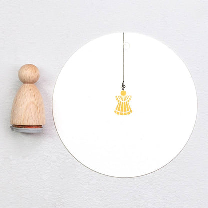 Perlenfischer | Tampon en bois | Petit ange en paille - Perlenfischer - millenotes