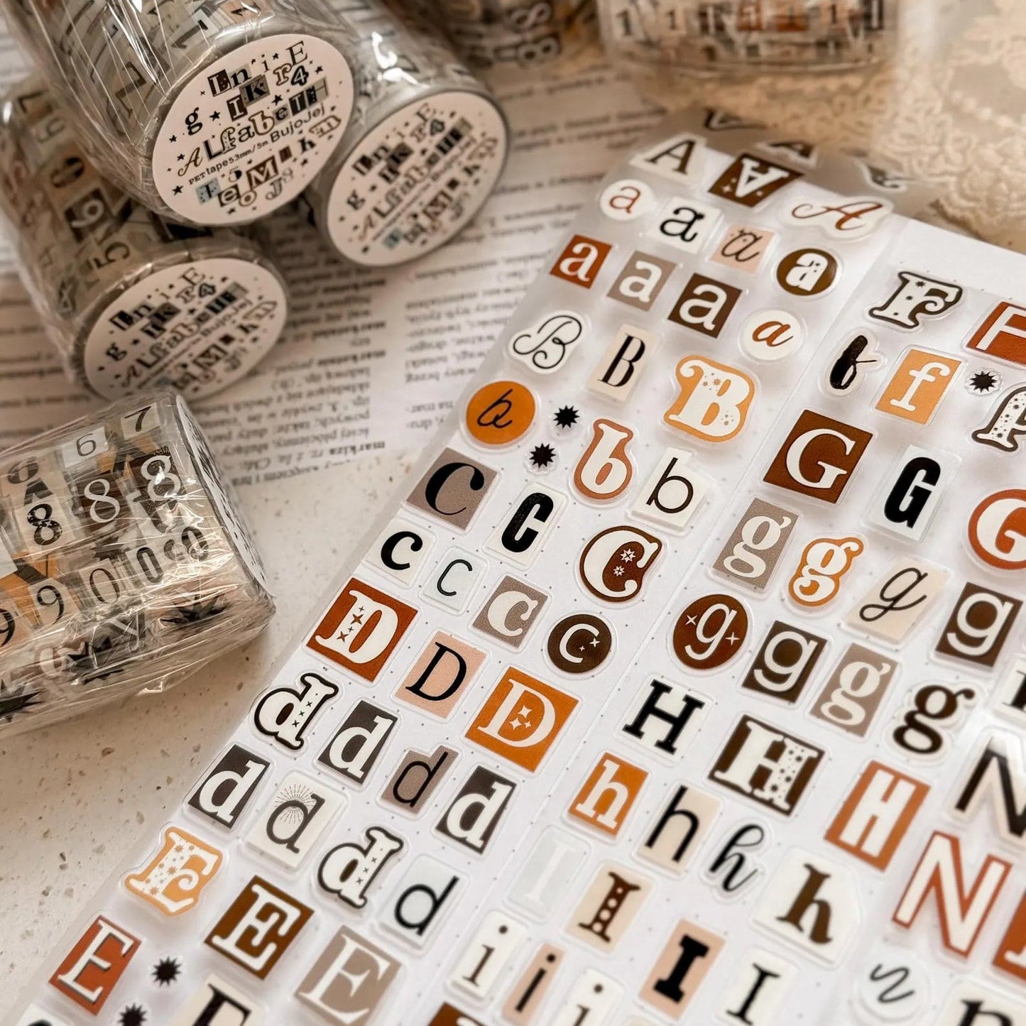 PET Kiss - cut masking tape | Alphabet - Bujojej - millenotes