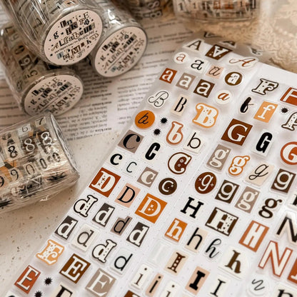 PET Kiss - cut masking tape | Alphabet - Bujojej - millenotes