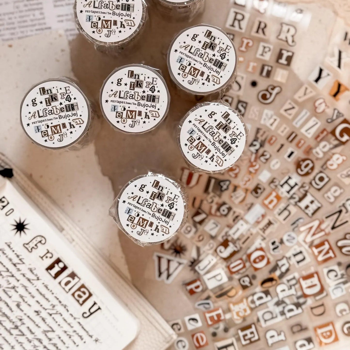 PET Kiss - cut masking tape | Alphabet - Bujojej - millenotes