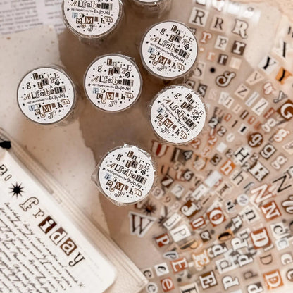 PET Kiss - cut masking tape | Alphabet - Bujojej - millenotes