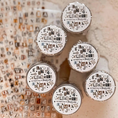 PET Kiss - cut masking tape | Alphabet mini - Bujojej - millenotes