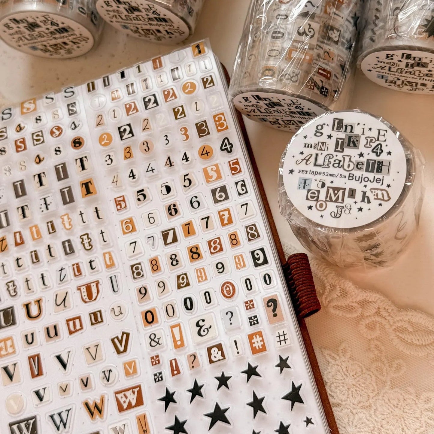 PET Kiss - cut masking tape | Alphabet mini - Bujojej - millenotes