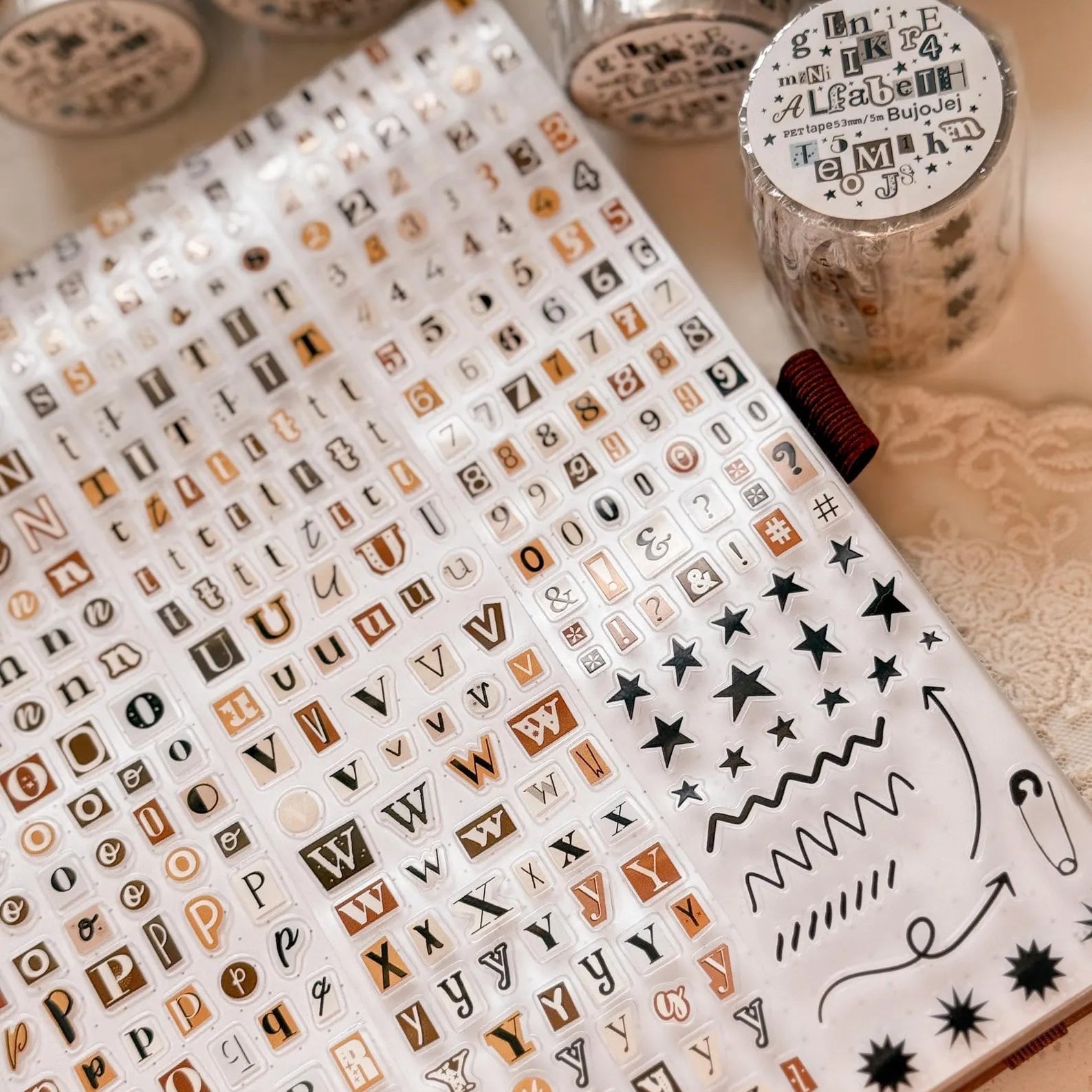 PET Kiss - cut masking tape | Alphabet mini - Bujojej - millenotes