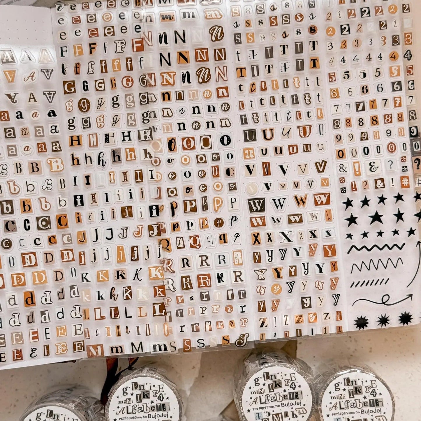 PET Kiss - cut masking tape | Alphabet mini - Bujojej - millenotes