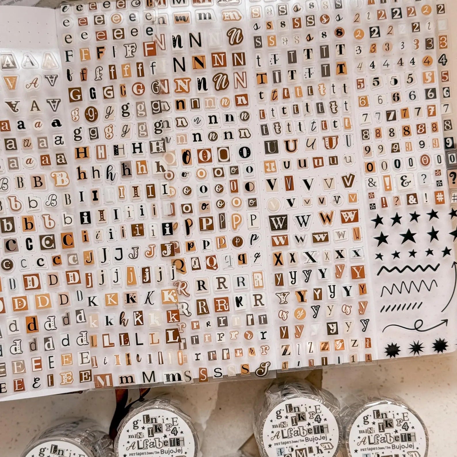 PET Kiss - cut masking tape | Alphabet mini - Bujojej - millenotes