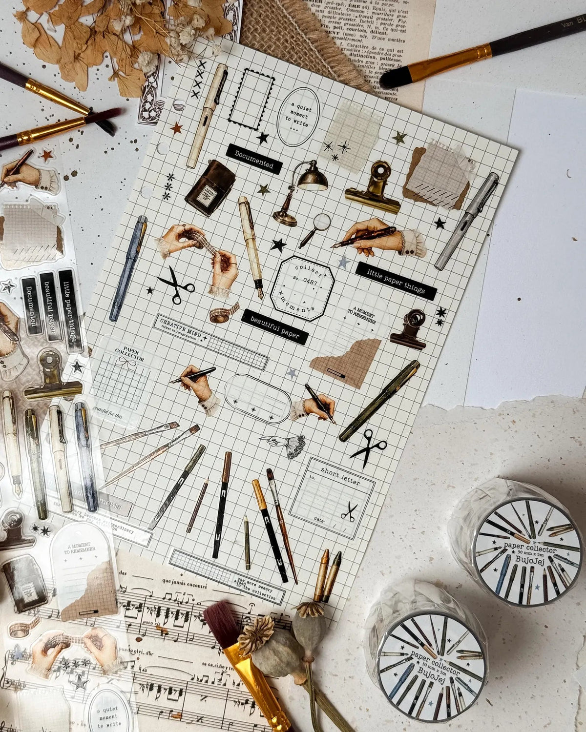 PET Kiss-cut masking tape | Bujojej | Journaling Moments - Bujojej - 5 m - rouleau complet - millenotes