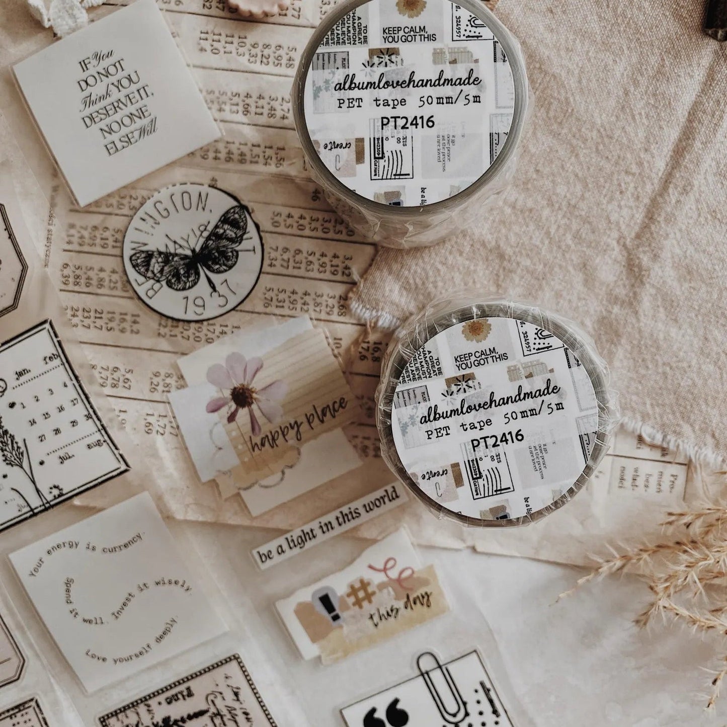 PET Kiss - cut masking tape | Collage 02 - AlbumHandMadeLove - 5 m - rouleau complet - millenotes