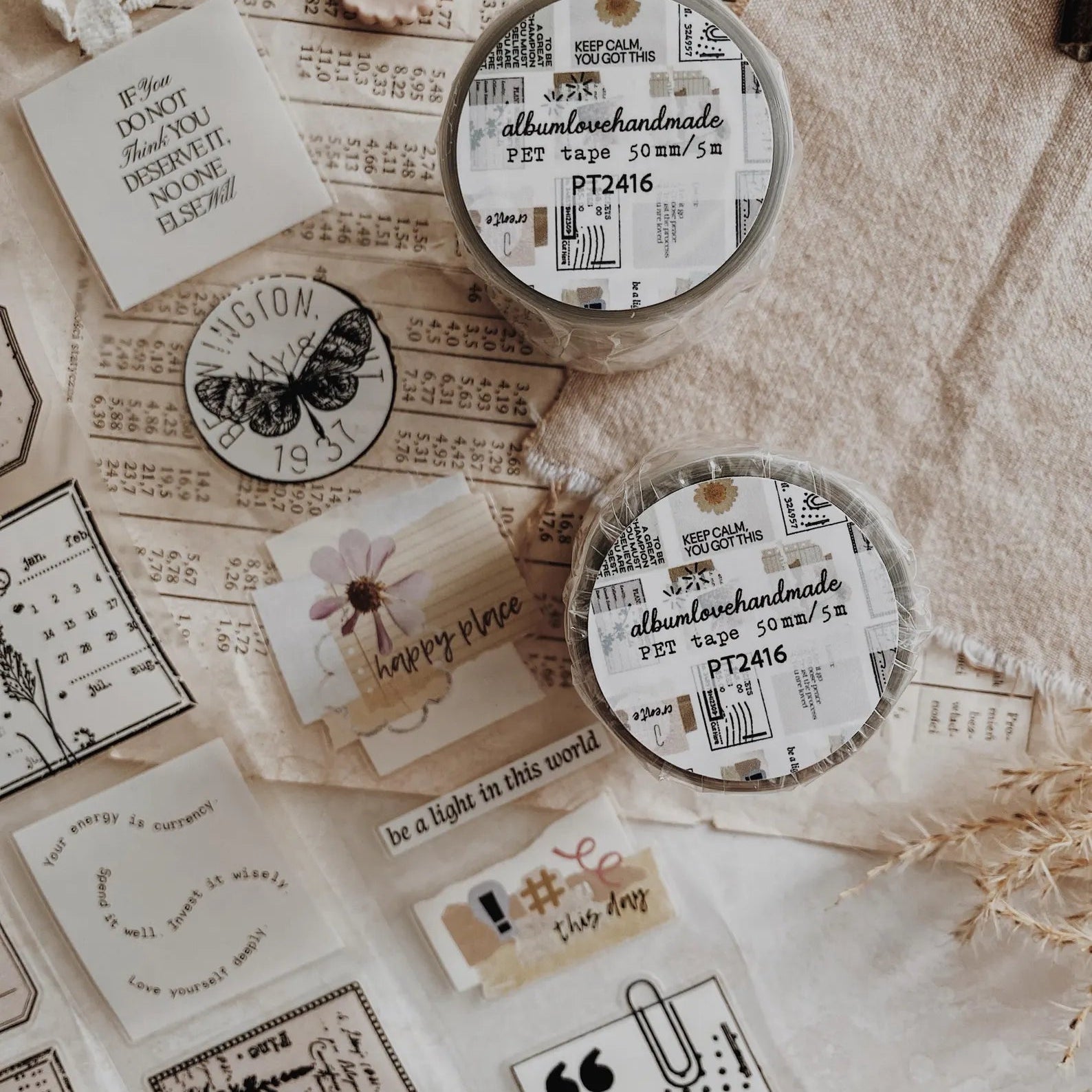 PET Kiss - cut masking tape | Collage 02 - AlbumHandMadeLove - 5 m - rouleau complet - millenotes