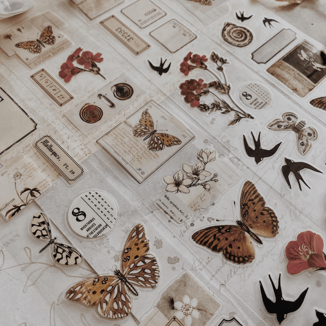 PET Kiss - cut masking tape | Collage floral rouge - AlbumHandMadeLove - 5 m - rouleau complet - millenotes