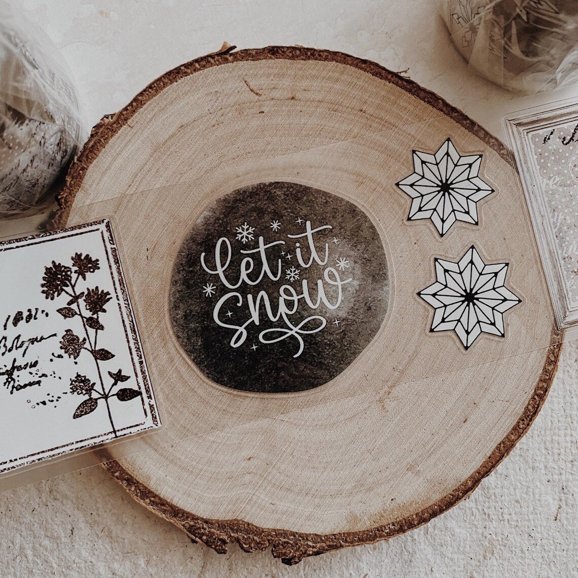 PET Kiss - cut masking tape | Hiver Vintage - AlbumHandMadeLove - 5 m - rouleau complet - millenotes