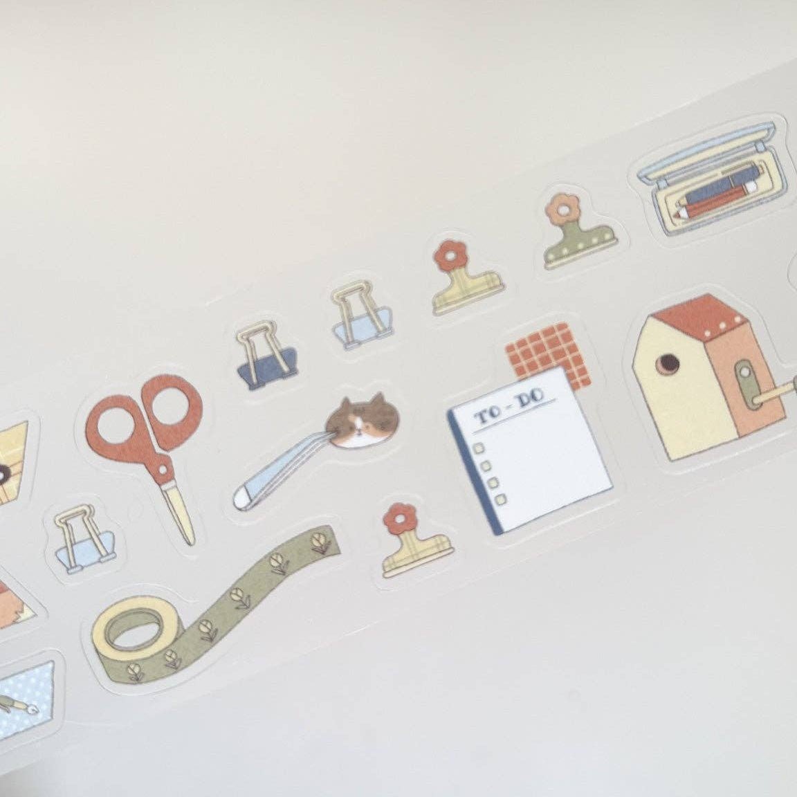 PET Kiss-cut masking tape | Kuboandlucy x Idiot Sandwich | A Cup of Journaling - Kuboandlucy Stationery Co - millenotes