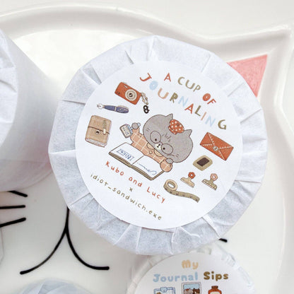 PET Kiss-cut masking tape | Kuboandlucy x Idiot Sandwich | A Cup of Journaling - Kuboandlucy Stationery Co - millenotes