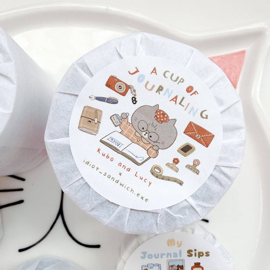 PET Kiss-cut masking tape | Kuboandlucy x Idiot Sandwich | A Cup of Journaling - Kuboandlucy Stationery Co - millenotes