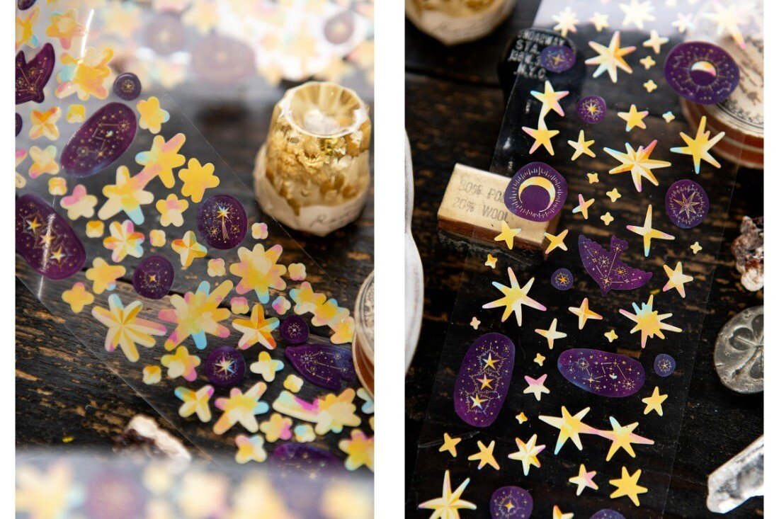 PET Kiss-cut masking tape | OURS Studio | Stars - OURS Studio - 3 m - millenotes