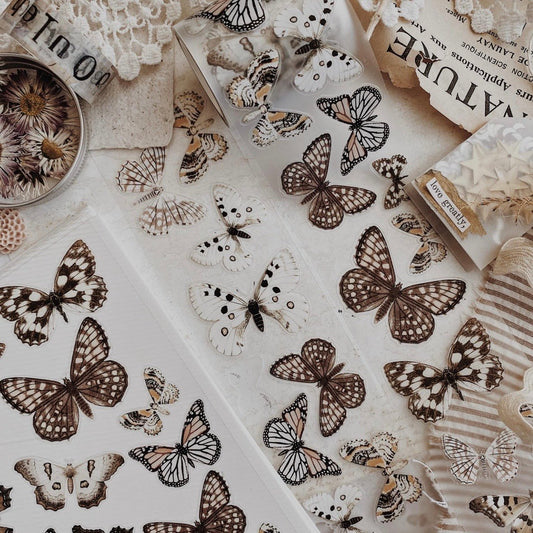 PET Kiss - cut masking tape | Papillons - albumlovehandmade - 5 m - rouleau complet - millenotes