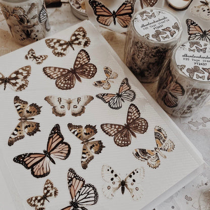 PET Kiss - cut masking tape | Papillons - albumlovehandmade - 5 m - rouleau complet - millenotes