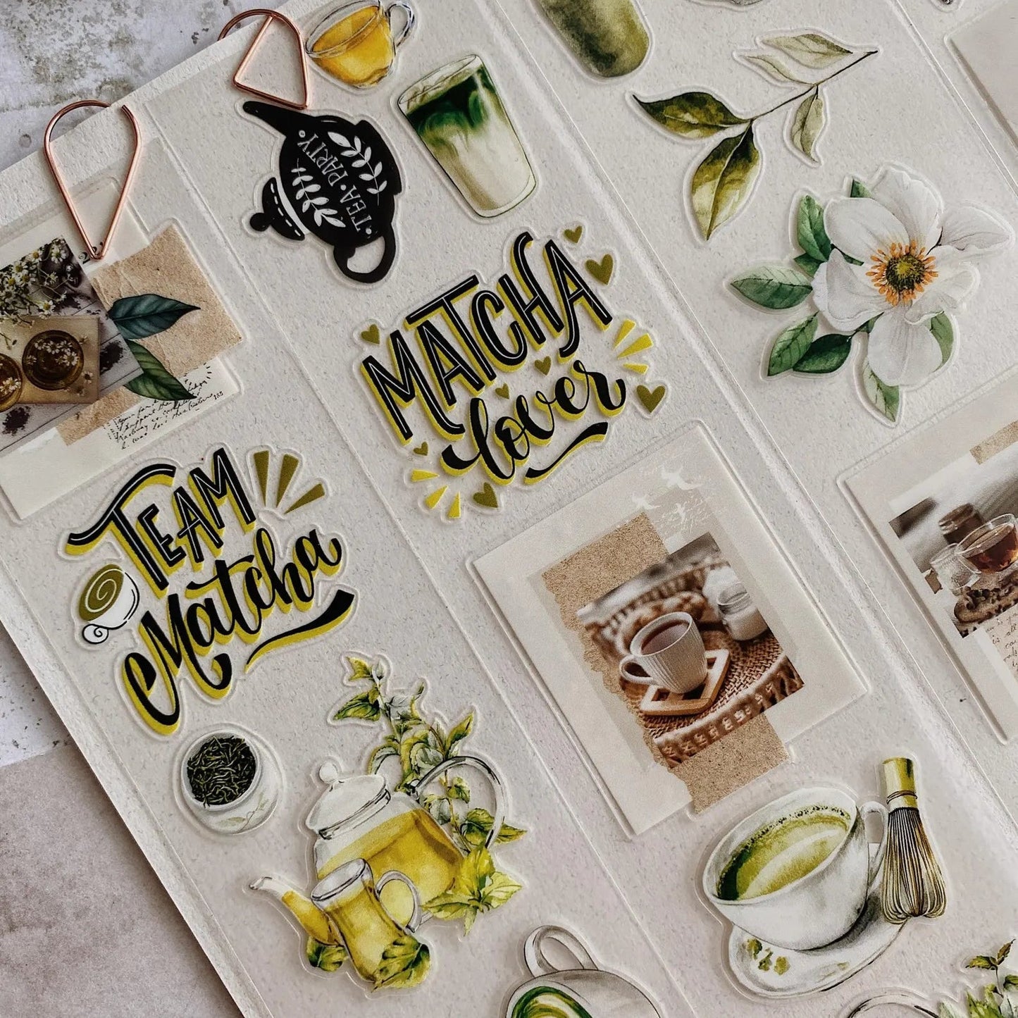 PET Kiss - cut masking tape | Tea Time - AlbumHandMadeLove - 5 m - rouleau complet - millenotes