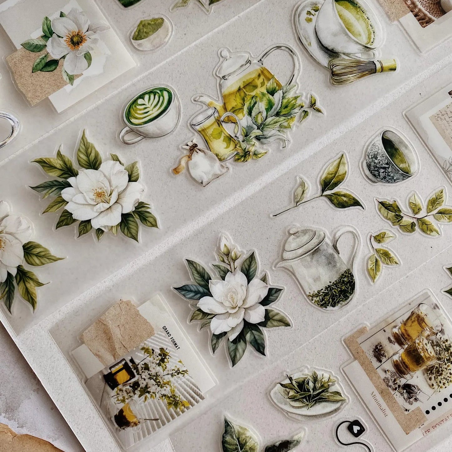 PET Kiss - cut masking tape | Tea Time - AlbumHandMadeLove - 5 m - rouleau complet - millenotes