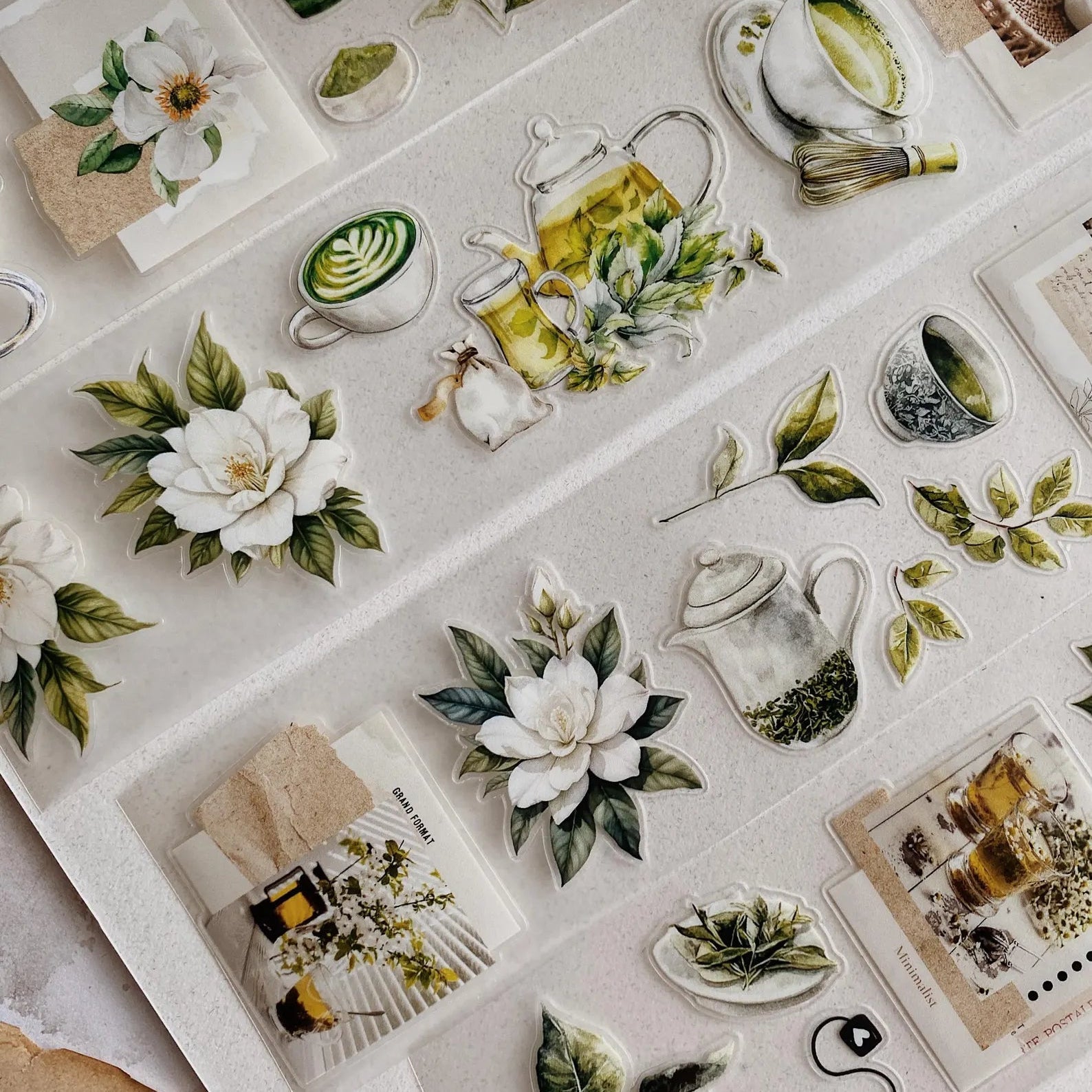 PET Kiss - cut masking tape | Tea Time - AlbumHandMadeLove - 5 m - rouleau complet - millenotes