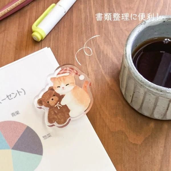 Pince Clip acrylique | Mattari Animals | Adorable Chaton - NB Co Ltd - millenotes