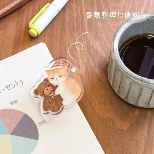 Pince Clip acrylique | Mattari Animals | Adorable Chaton - NB Co Ltd - millenotes