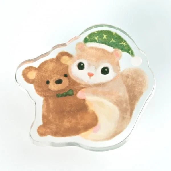 Pince Clip acrylique | Mattari Animals | Adorable Écureuil - NB Co Ltd - millenotes