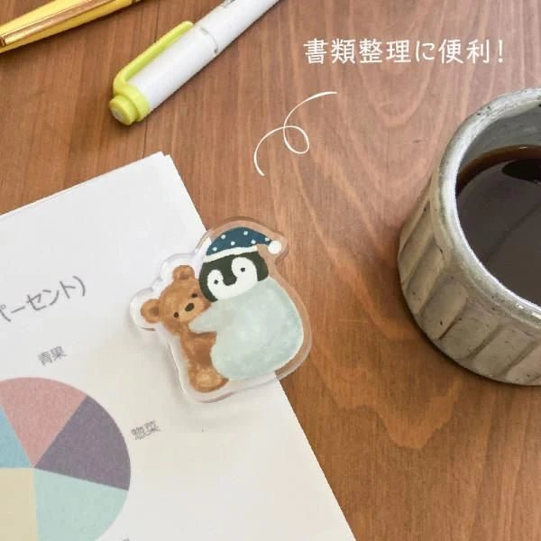 Pince Clip acrylique | Mattari Animals | Adorable Pingouin - NB Co Ltd - millenotes