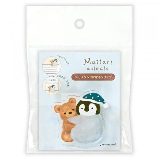 Pince Clip acrylique | Mattari Animals | Adorable Pingouin - NB Co Ltd - millenotes