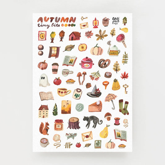 Planche de stickers en vinyle | Wild Pencil Studio | Autumn Tiny Bits - Wild Pencil Studio - millenotes
