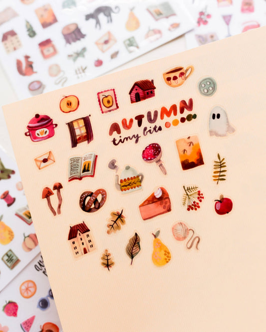 Planche de stickers en vinyle | Wild Pencil Studio | Autumn Tiny Bits - Wild Pencil Studio - millenotes