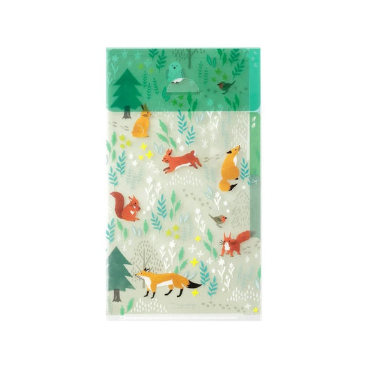 Pochette à 3 compartiments A5 Slim | MIDORI | Animaux nordiques - Midori - millenotes
