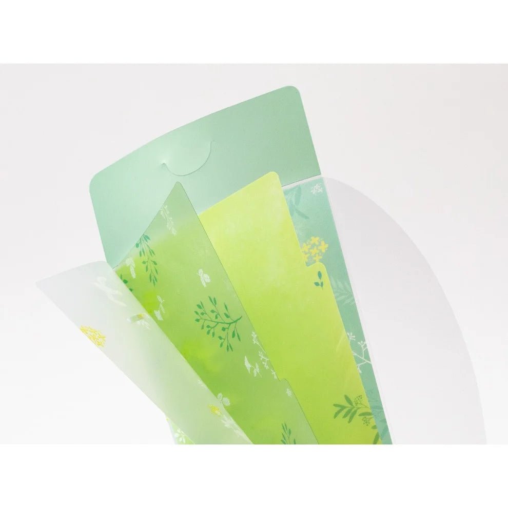 Pochette à 3 compartiments A5 Slim | MIDORI | Oiseaux blancs - Midori - millenotes