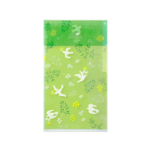 Pochette à 3 compartiments A5 Slim | MIDORI | Oiseaux blancs - Midori - millenotes