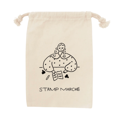Pochette en coton à cordon | STAMP MARCHÉ | Taille L - STAMP MARCHÉ - millenotes