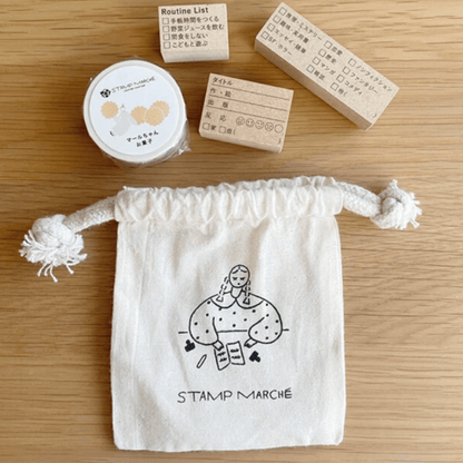 Pochette en coton à cordon | STAMP MARCHÉ | Taille S - STAMP MARCHÉ - millenotes