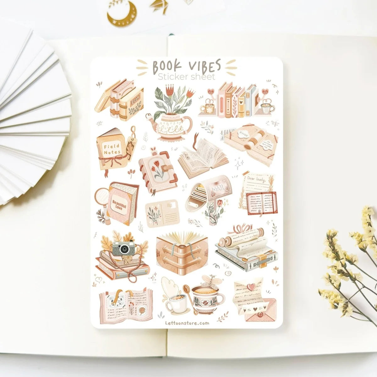 Naklejki dekoracyjne | LETTOON | Book Vibes