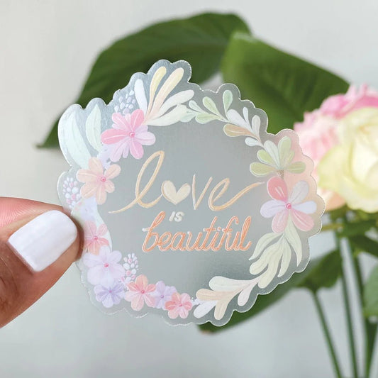 Sticker en vinyle | Love is beautiful - LETTOON - millenotes