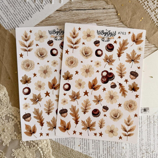 Stickers décoratifs | Bujojej | Feuilles et glands d’automne - Bujojej - millenotes