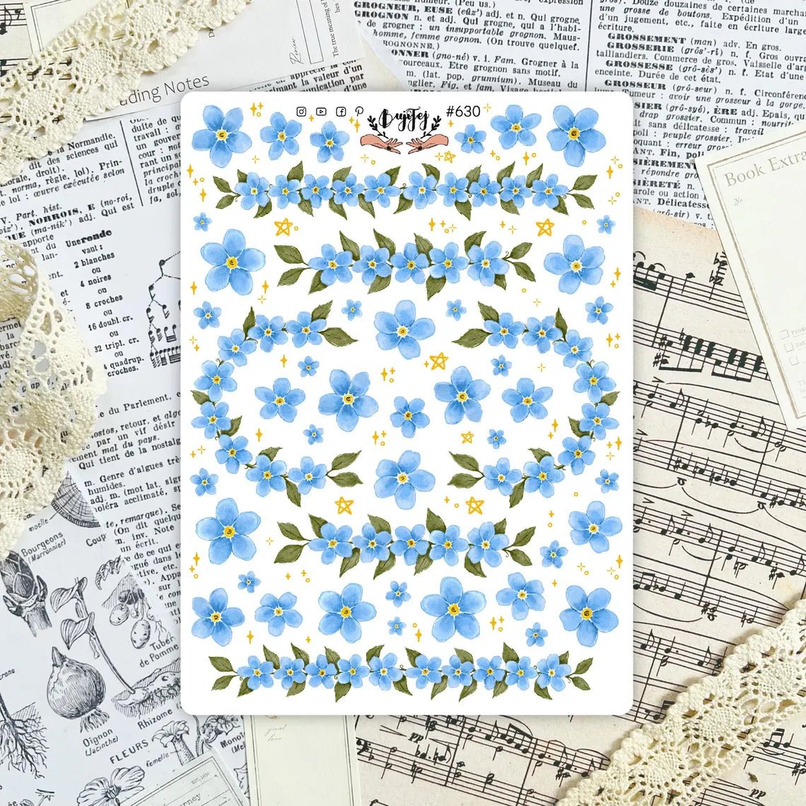 Stickers décoratifs | Bujojej | Forget me not - Bujojej - 630 - millenotes